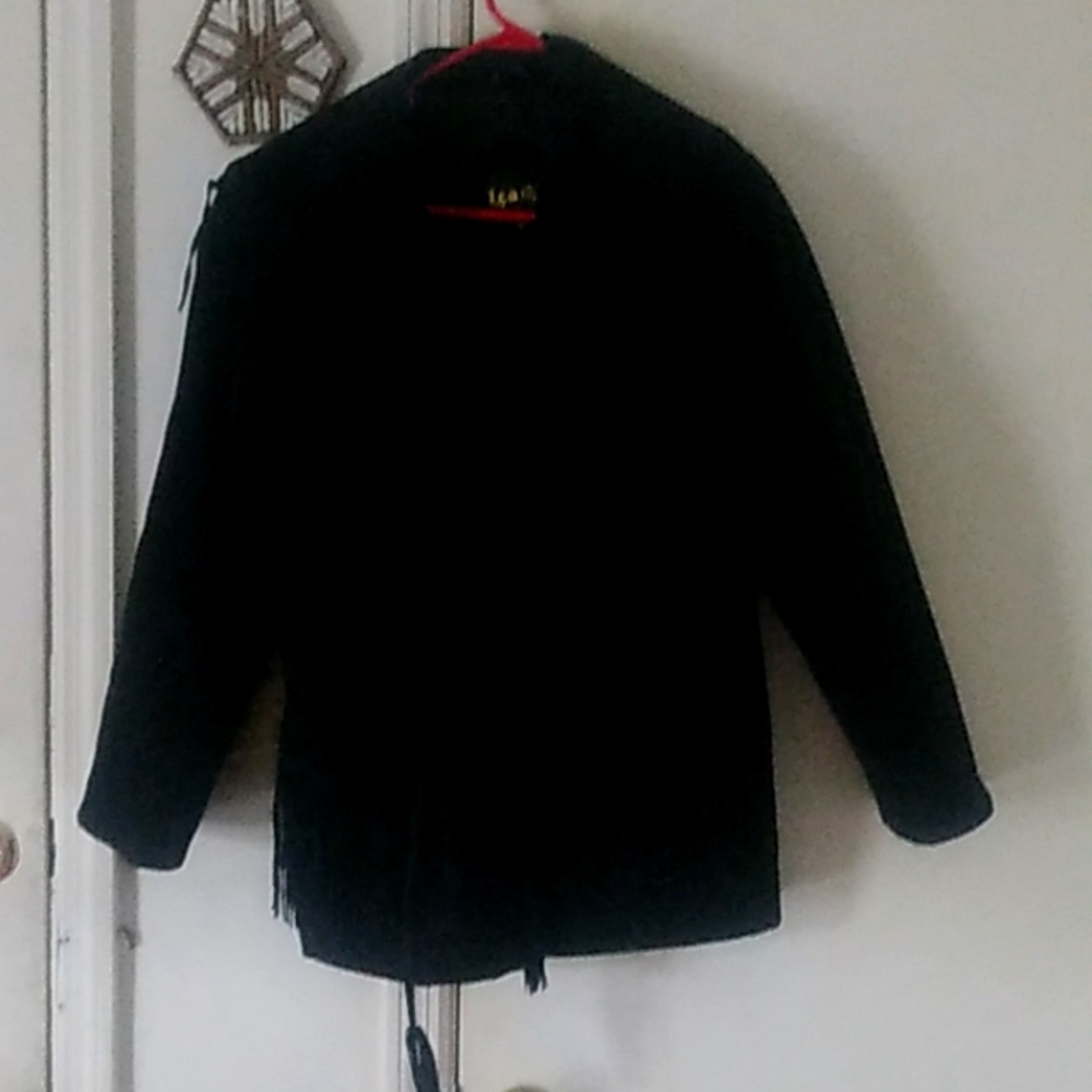 Learning fringed suade jacket for women